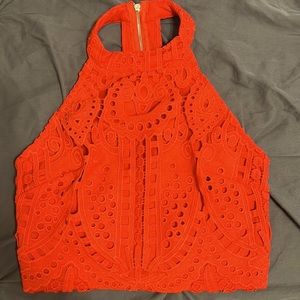 Red orange crop top.